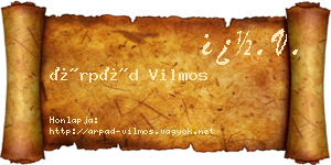Árpád Vilmos névjegykártya